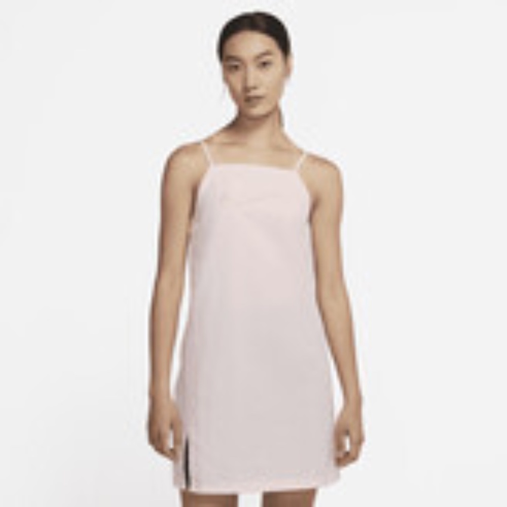 Nike Women's Sportswear Swoosh Woven Cami Dress in Pink